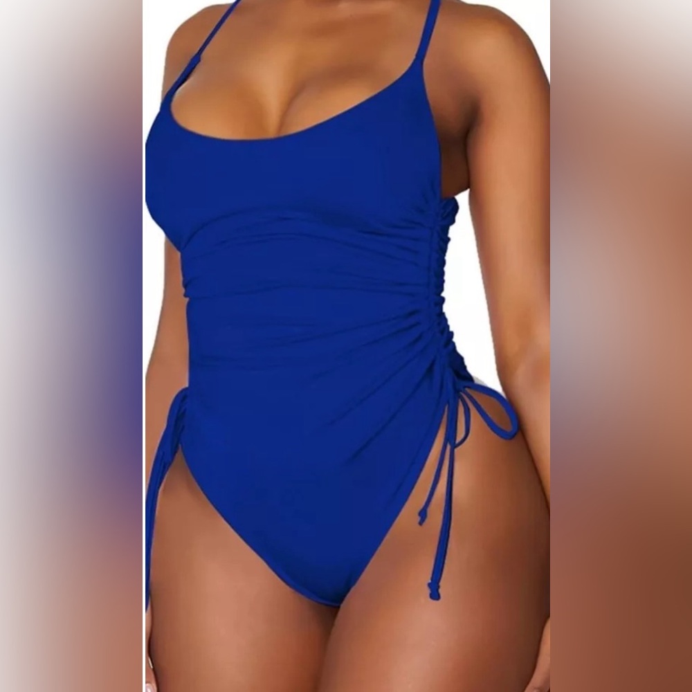 Viottiset Ruched High Cut 1PC Tummy Control. NWOT blue XL
